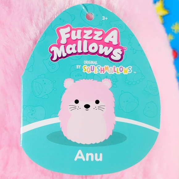 Squishmallow Anu the Pink Fuzzy Otter 12" UltraSoft Fuzzamallow Toy Plush NWT - Picture 5 of 6